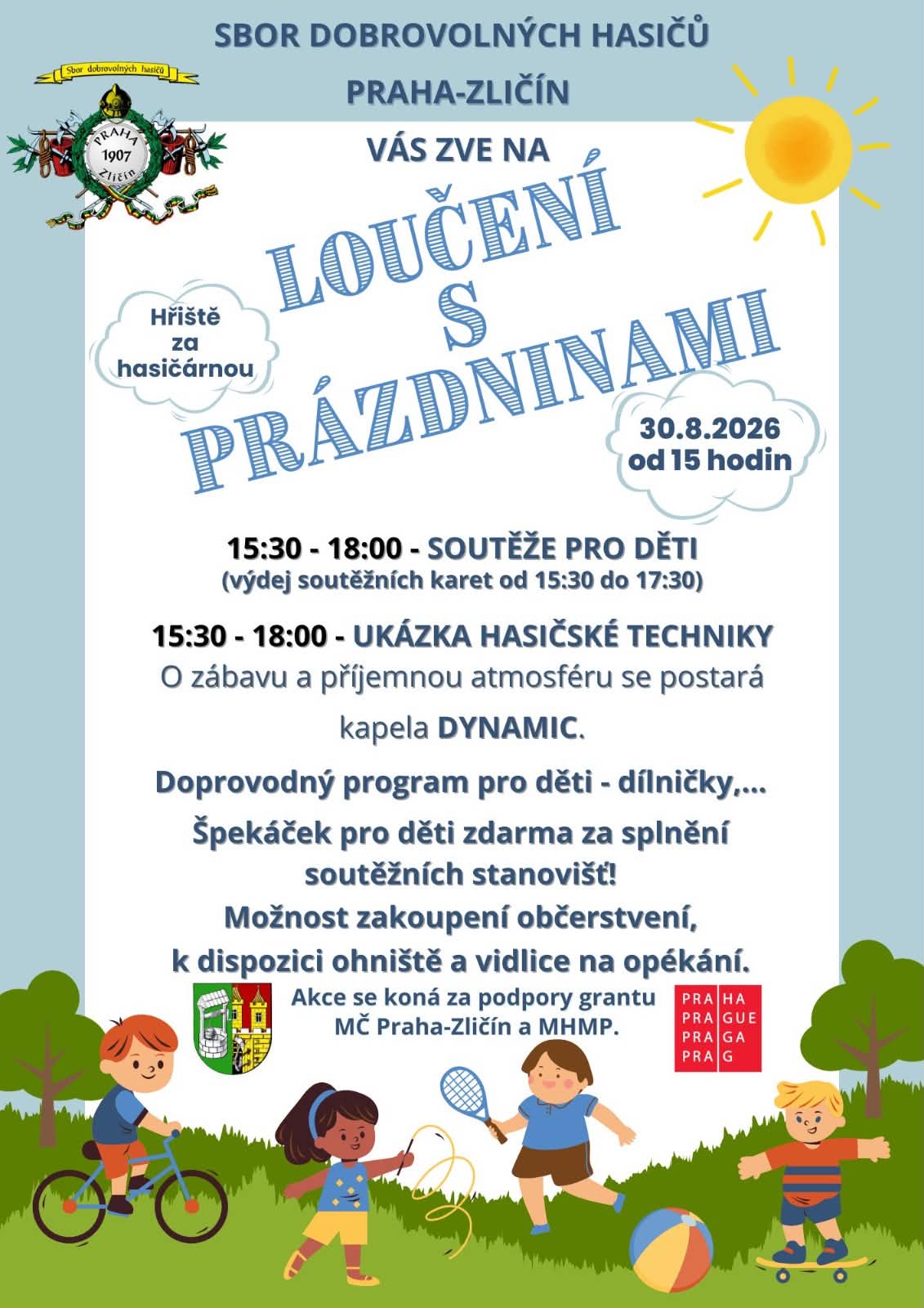 Loučení s prázdninami 30.8.2026